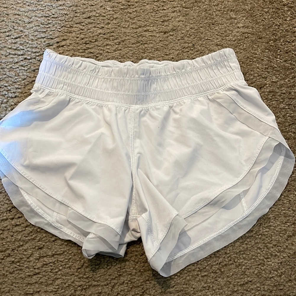 White Mesh Lululemon Running Shorts